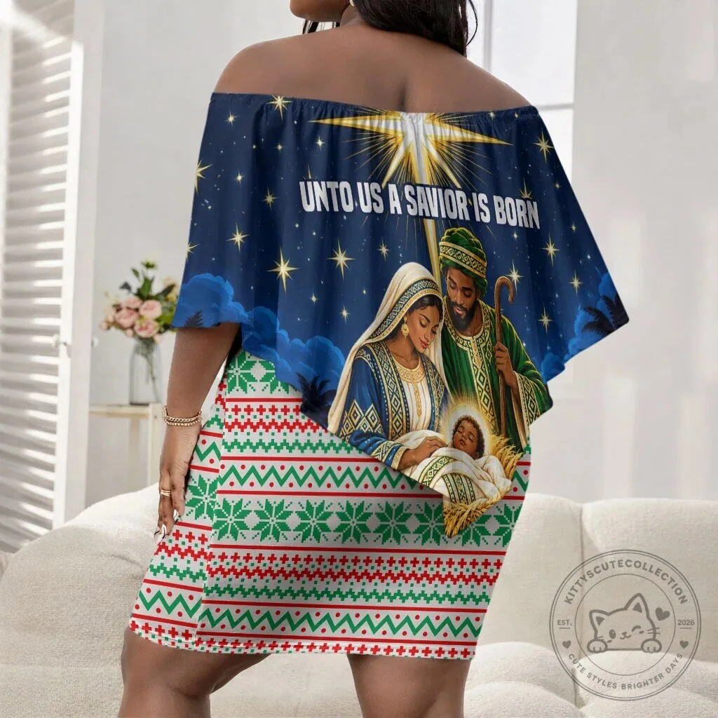 Nigeria Jesus Christmas Faith Light Off Shoulder Short Dress 5 Nigeria Jesus Christmas Faith Light Off Shoulder Short Dress