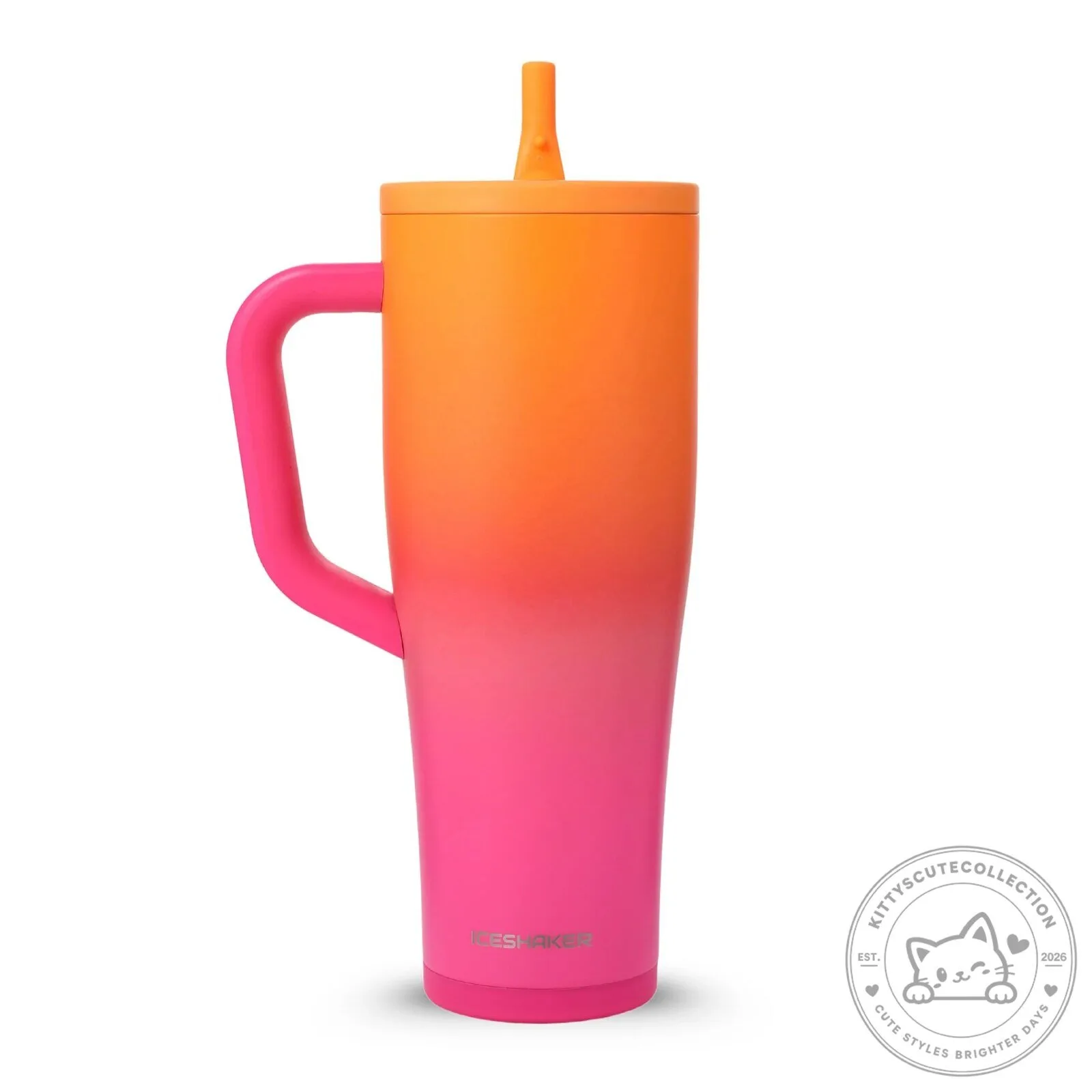 Sunkissed Ombre Insulated Stainless Steel Tumbler with Handle and Straw