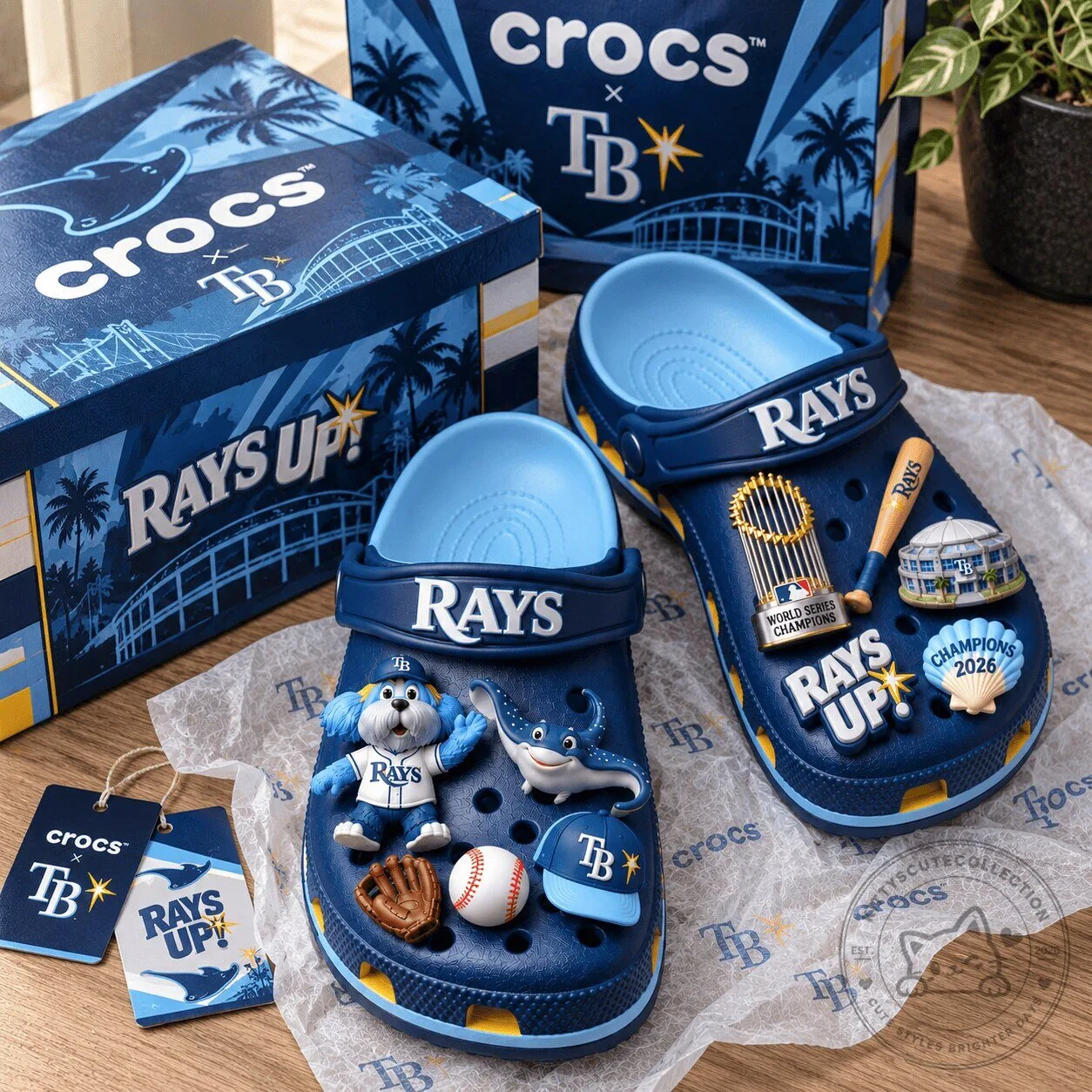 Tampa Bay Rays Crocs World Series Champions Baseball Clogs