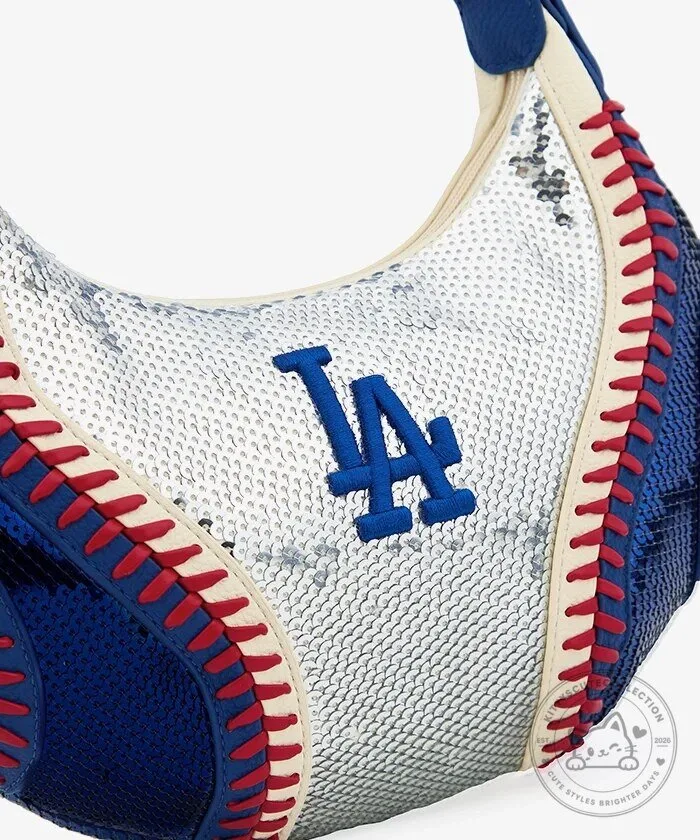 Los Angeles Dodgers Sequin Baseball Stitch Hobo Bag 25 Los Angeles Dodgers Sequin Baseball Stitch Hobo Bag