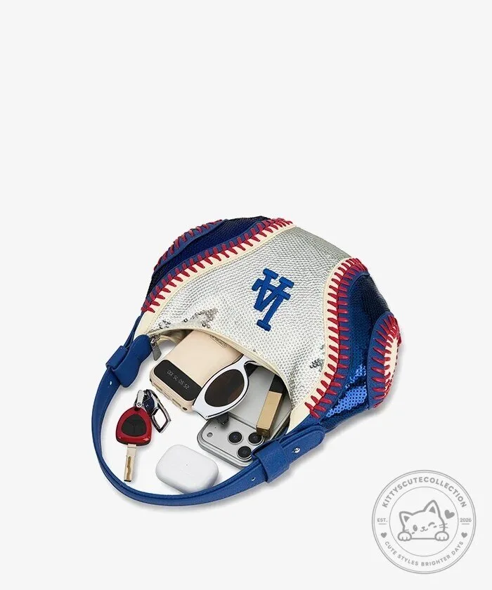 Los Angeles Dodgers Sequin Baseball Stitch Hobo Bag 27 Los Angeles Dodgers Sequin Baseball Stitch Hobo Bag
