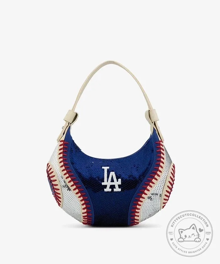 Los Angeles Dodgers Sequin Baseball Stitch Hobo Bag 28 Los Angeles Dodgers Sequin Baseball Stitch Hobo Bag
