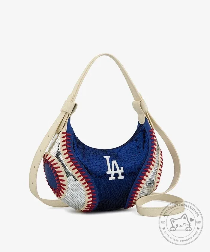 Los Angeles Dodgers Sequin Baseball Stitch Hobo Bag 31 Los Angeles Dodgers Sequin Baseball Stitch Hobo Bag