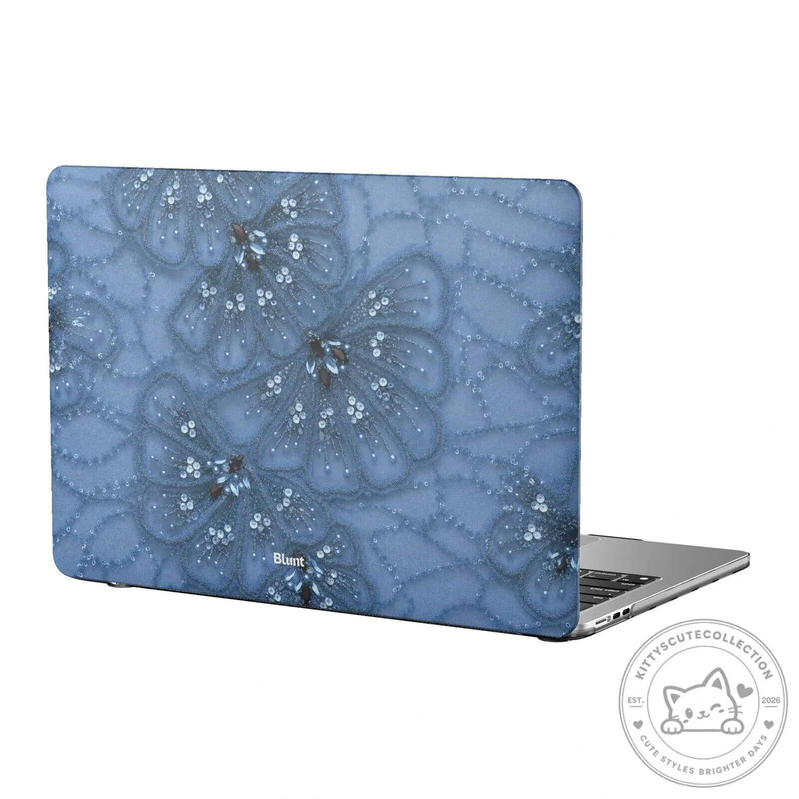 Elegant Blue Floral Lace Pattern MacBook Air Laptop Case 2 Elegant Blue Floral Lace Pattern MacBook Air Laptop Case
