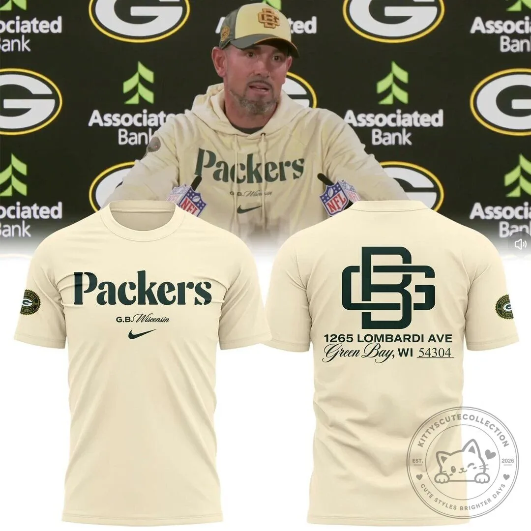 Cream Football Fan T-Shirt for Matt LaFleur and Green Bay Packers Supporters