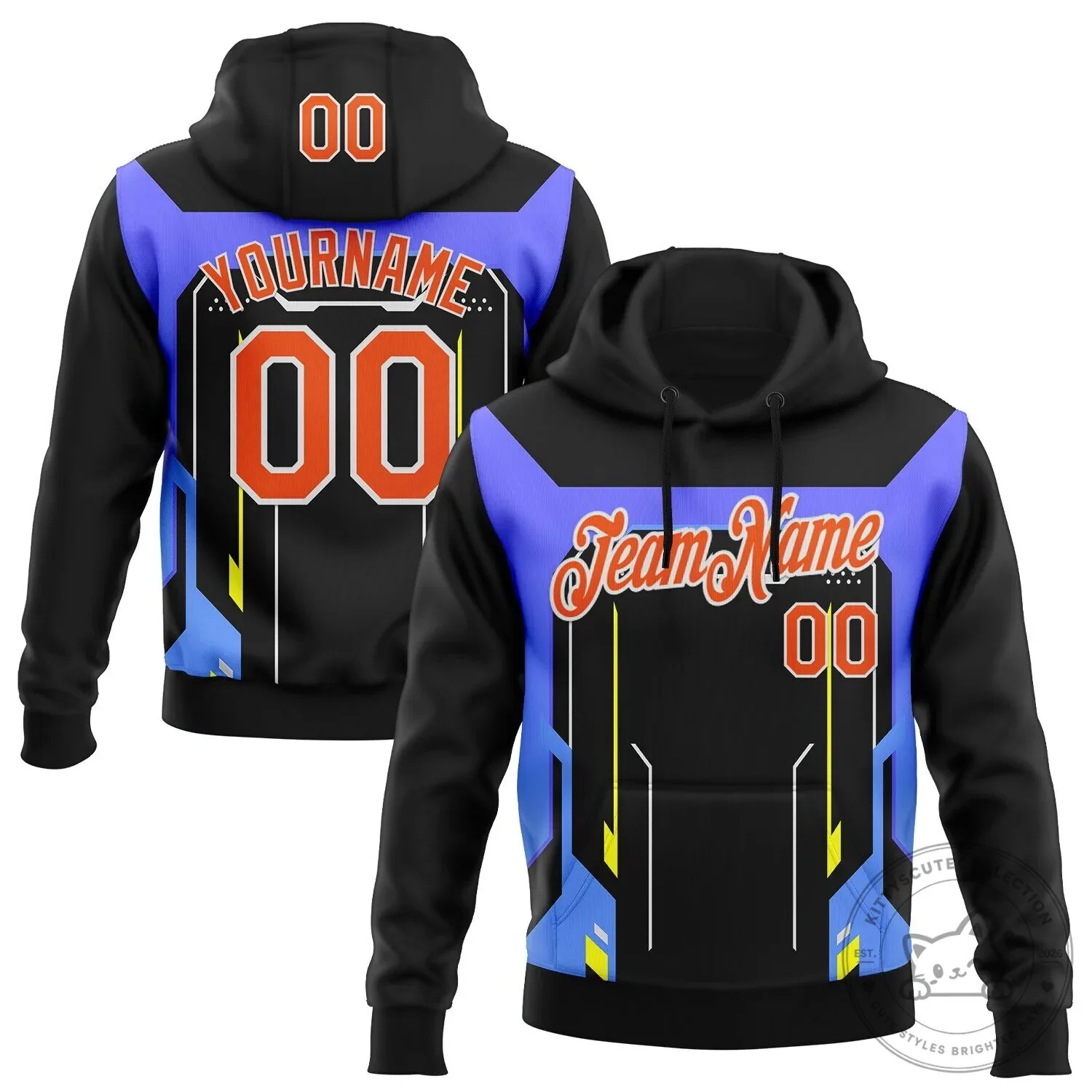 Custom Racing Motorsport Pullover Hoodie with Personalized Name and Number