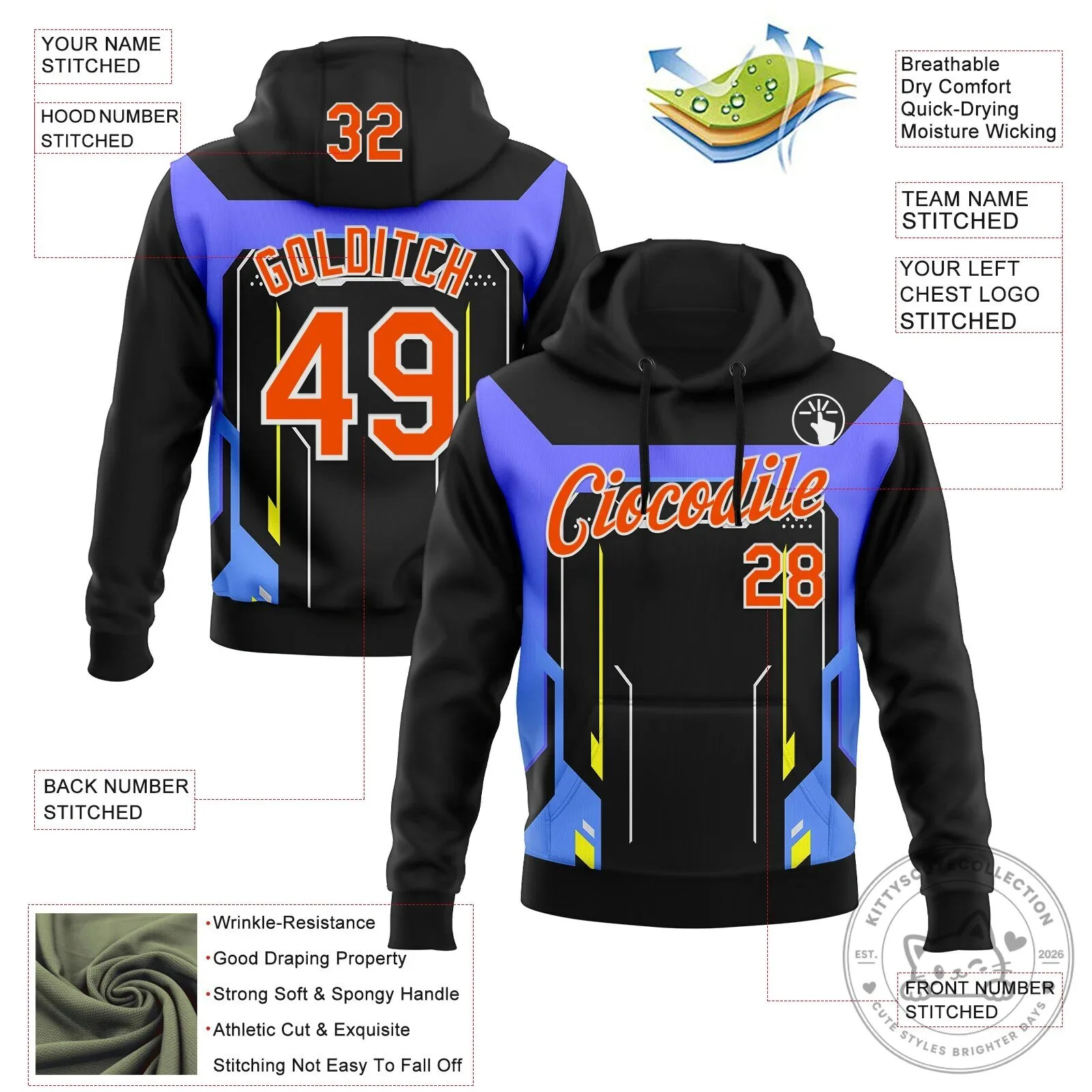 Custom Racing Motorsport Pullover Hoodie with Personalized Name and Number 13 Custom Racing Motorsport Pullover Hoodie with Personalized Name and Number