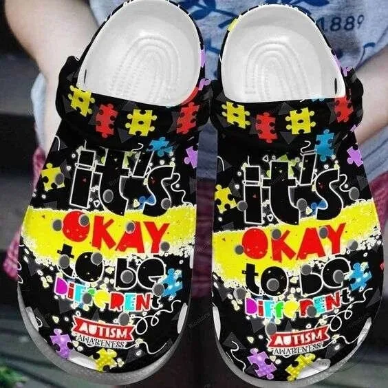 Autism Awareness Day It's Okay To Be Different Puzzle Pieces Clogs 2 Autism Awareness Day It's Okay To Be Different Puzzle Pieces Clogs