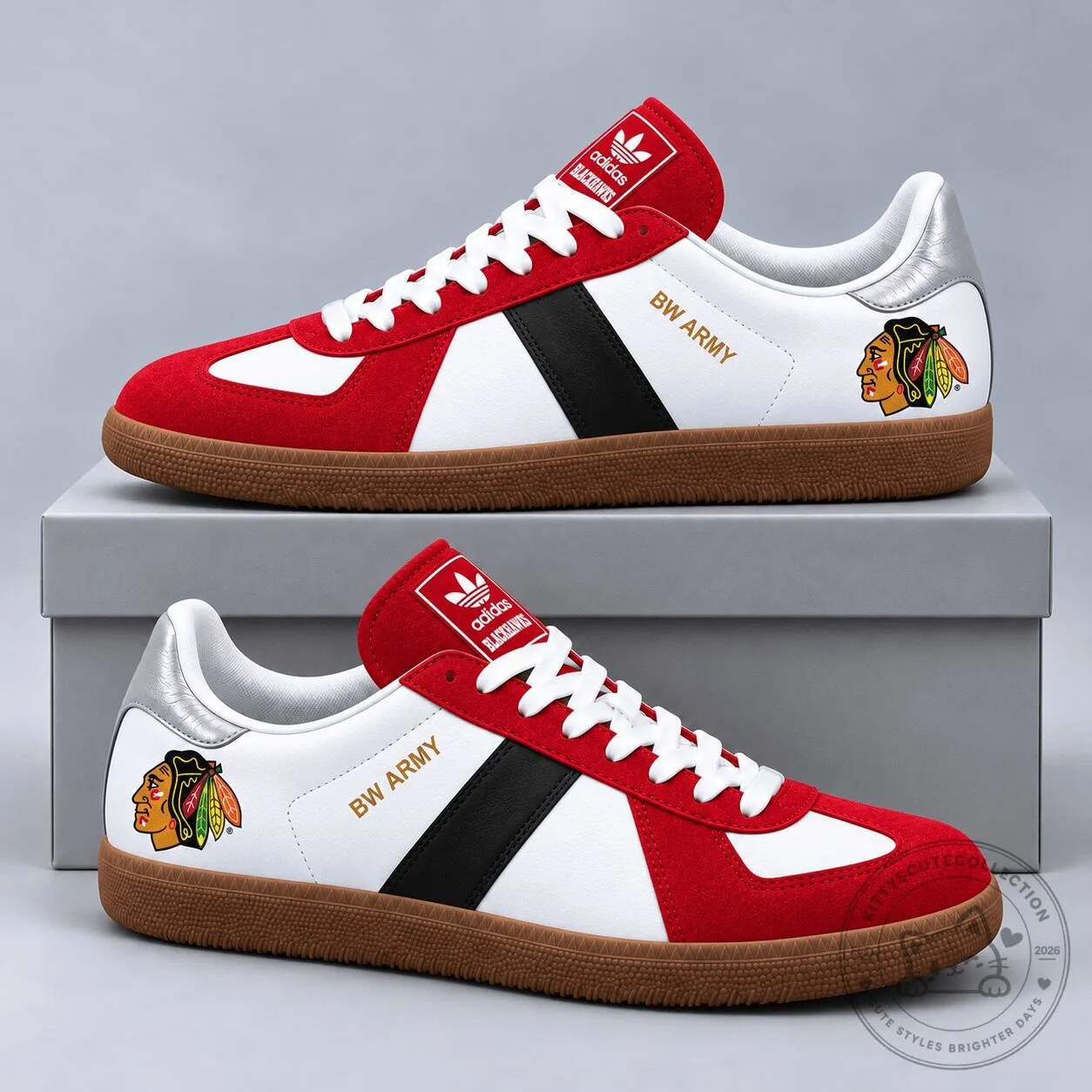 Chicago Blackhawks Classic Colorblock Design Low Top Sneakers