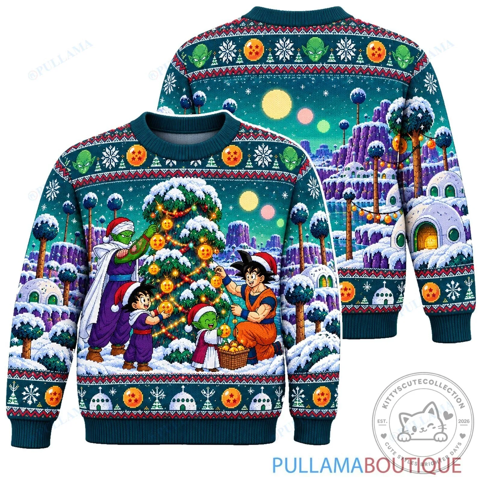 Dragon Ball Z Son Goku Namek Winter Festival Ugly Christmas Sweater 5 Dragon Ball Z Son Goku Namek Winter Festival Ugly Christmas Sweater