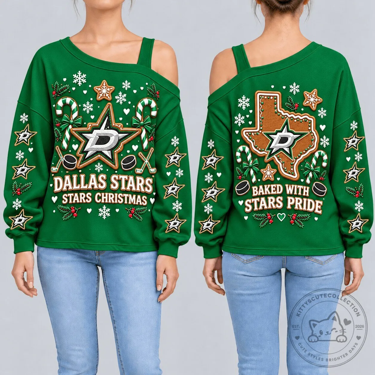 Dallas Stars Christmas Baked With Stars Pride Ugly Sweater Sweatshirt