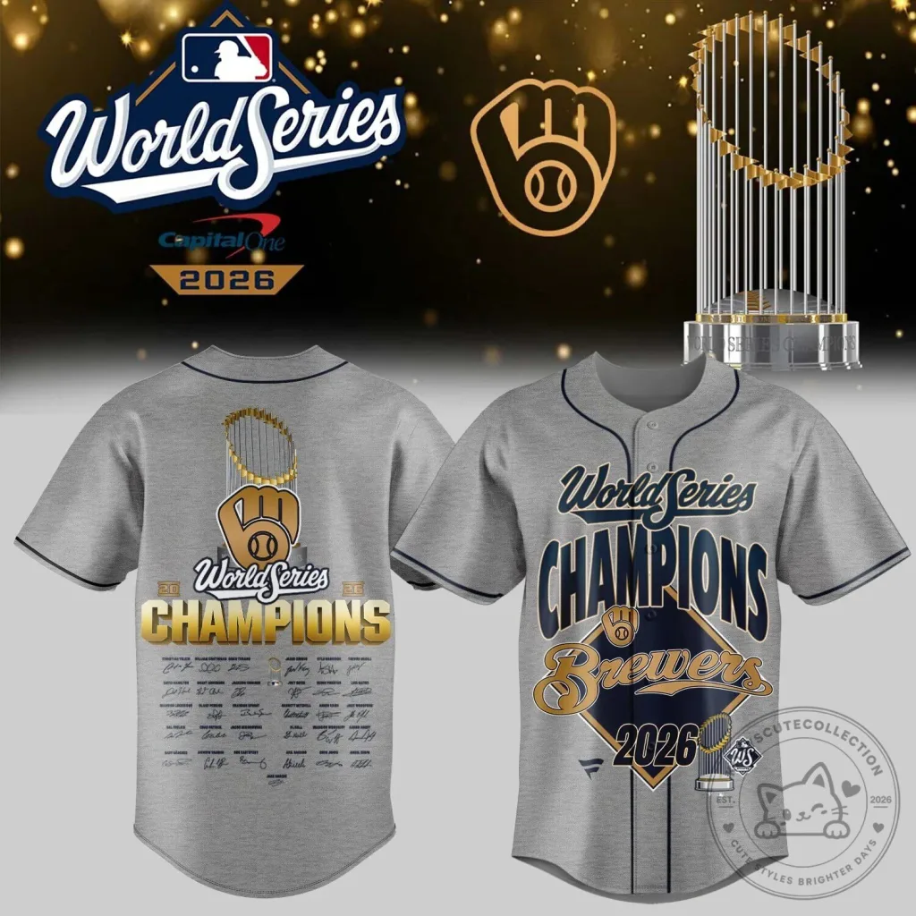 2026 Champions Baseball Jersey - Milwaukee Brewers World Series Winner 2026 Champions Baseball Jersey - Milwaukee Brewers World Series Winner