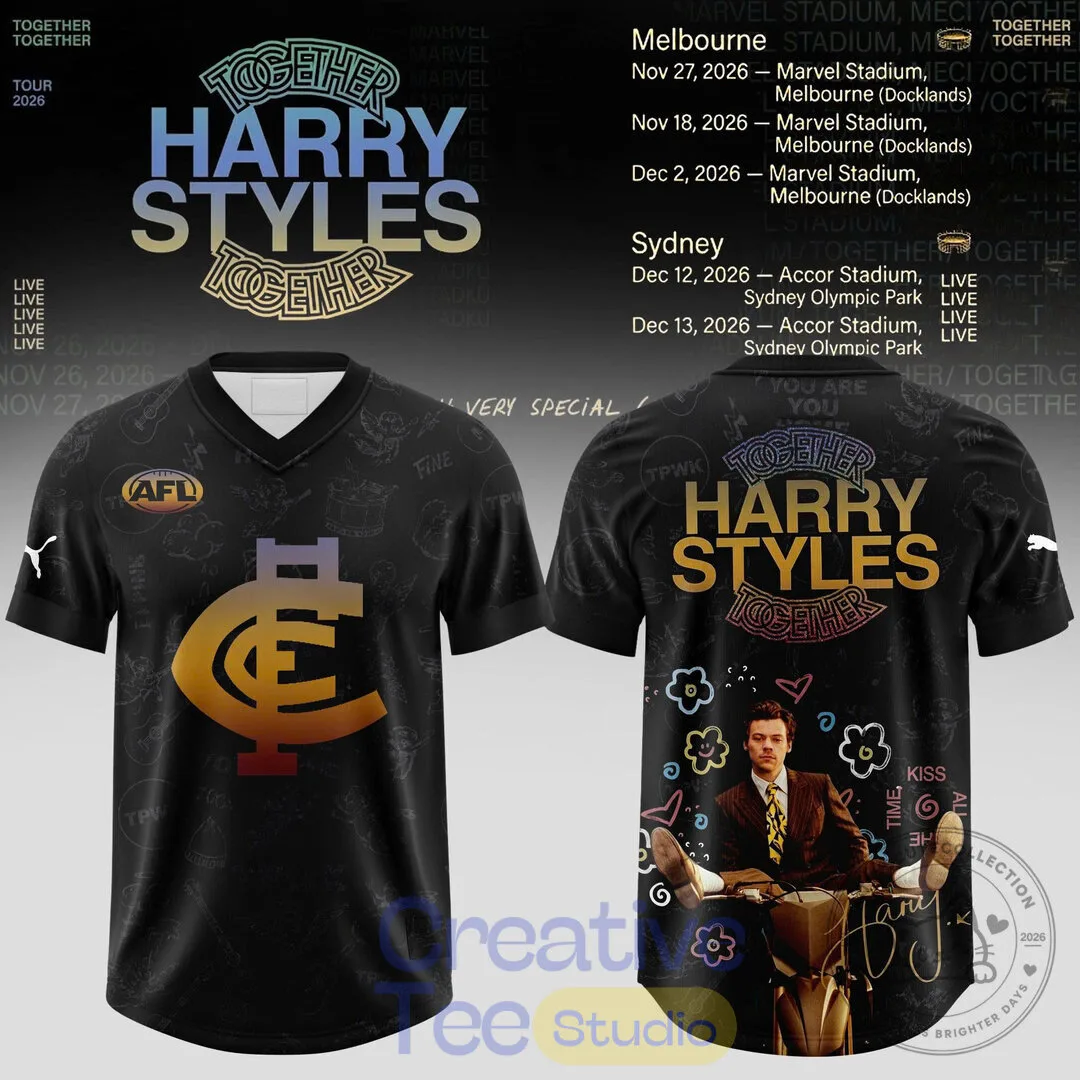 Harry Styles Together Together Tour 2026 Carlton Blues Football Jersey