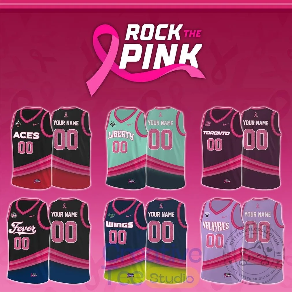 WNBA All Teams Rock The Pink Breast Cancer Awareness Basketball Jersey