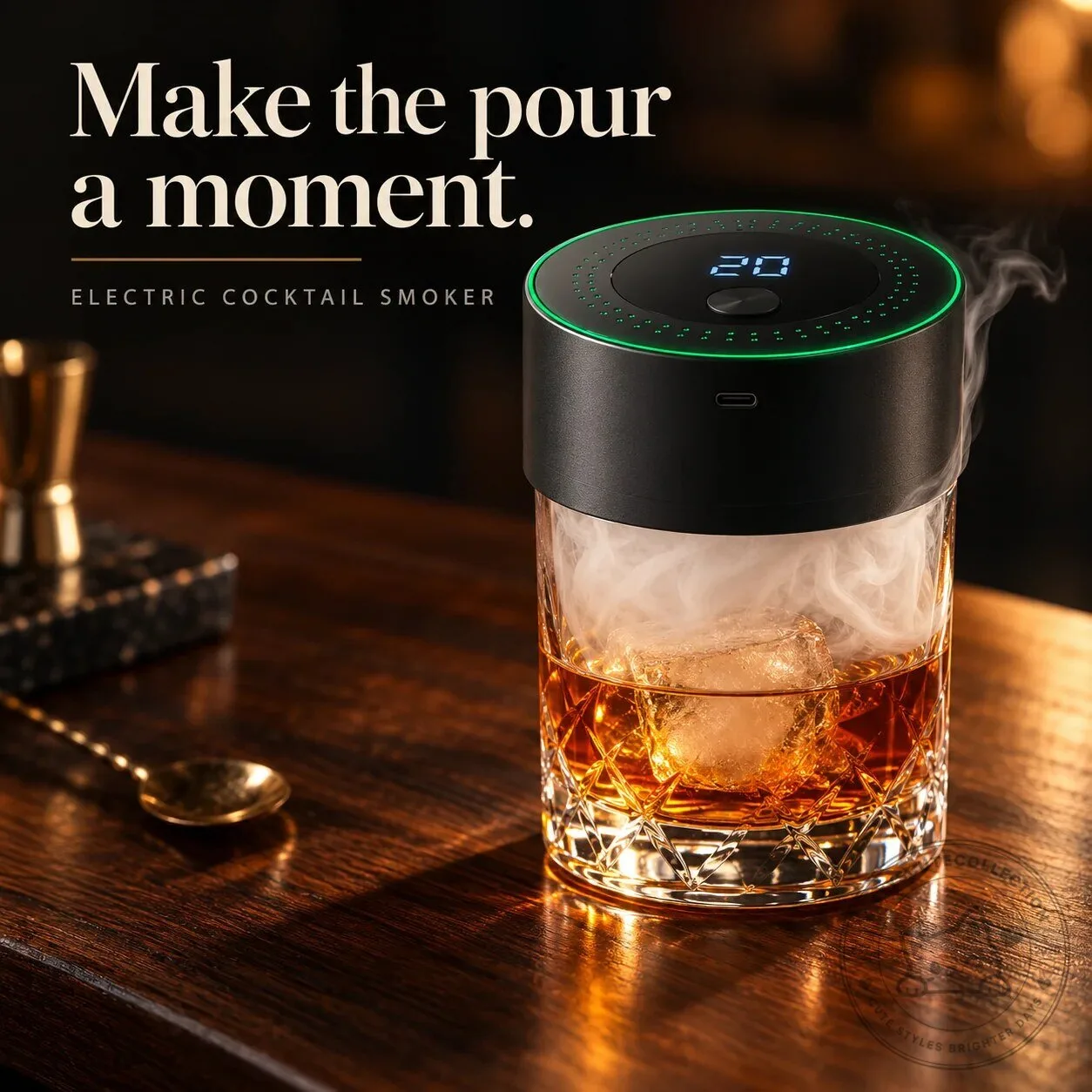 Electric Cocktail Smoker Kit for Whiskey and Drinks, Rechargeable Drink Smoker 1 Electric Cocktail Smoker Kit for Whiskey and Drinks, Rechargeable Drink Smoker