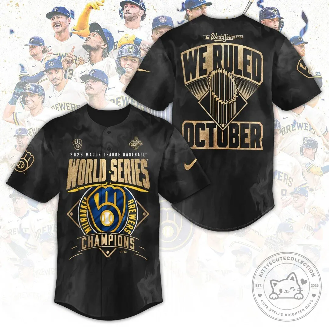 Black Baseball Jersey of the Milwaukee Brewers - 2026 World Series Champions Edition