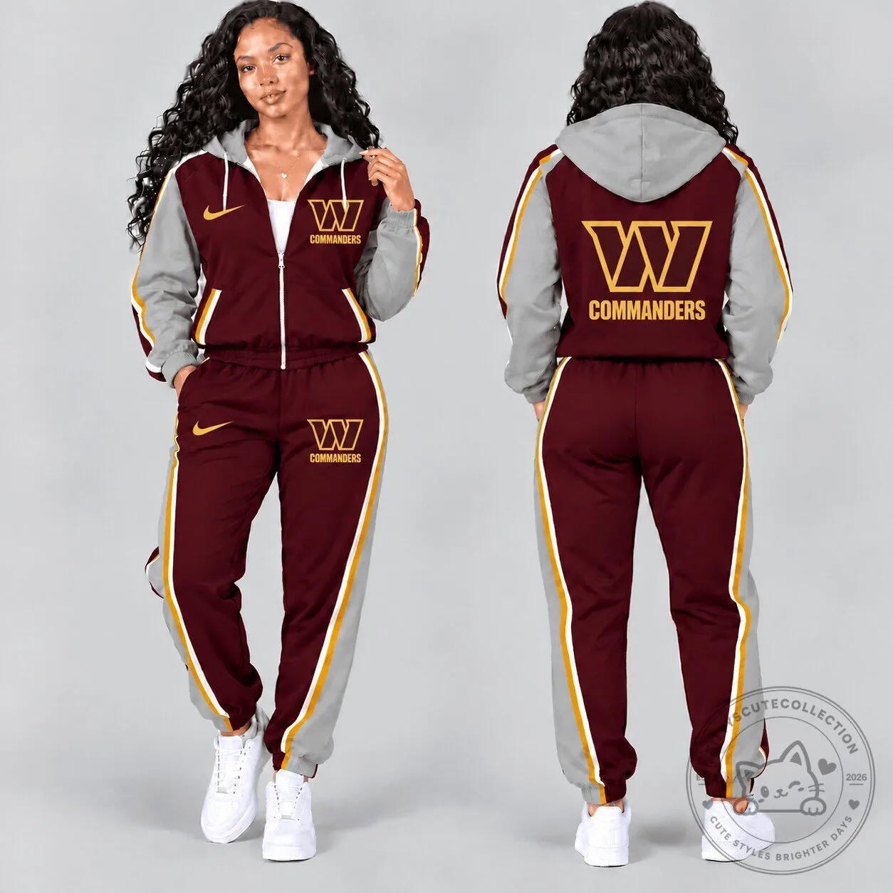 Washington Commanders NFL Football Team Maroon and Gray Hoodie and Sweatpants Set